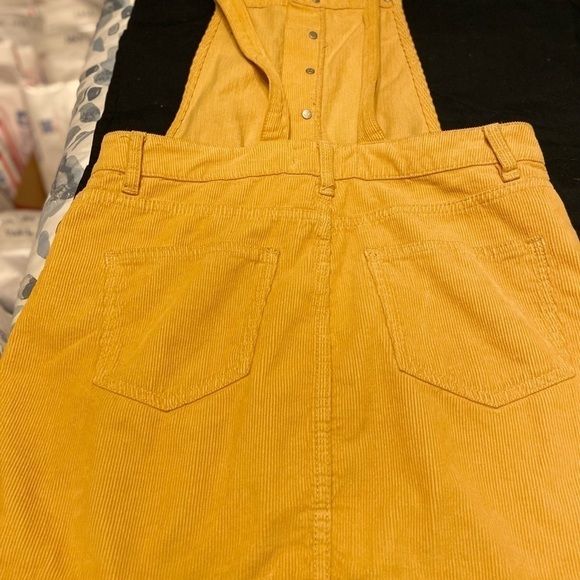 PacSun women's medium yellow-gold corduroy overalls dress - Picture 3 of 6